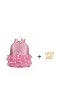 1pc Girls' Nylon Zipper A-Z 26 Letter Fashion Lace Dance Bag, Ballet Bag, Latin Dance Backpack, Suitable For Daily Use (Random Zipper) (DIY Letter Stickers) - Pink - View 18