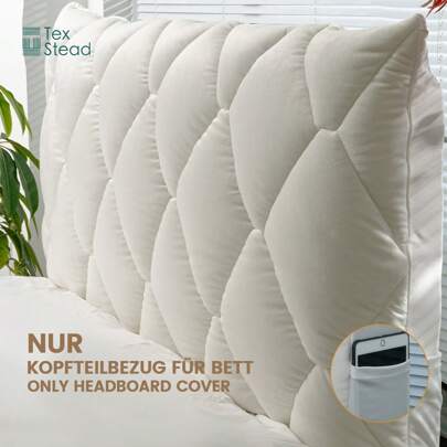 1pc Solid Color Thickened Headboard Cover, High Elastic Dust-Proof Headboard Protector, Skin-Friendly Soft, Suitable For Twin And Full Size Beds