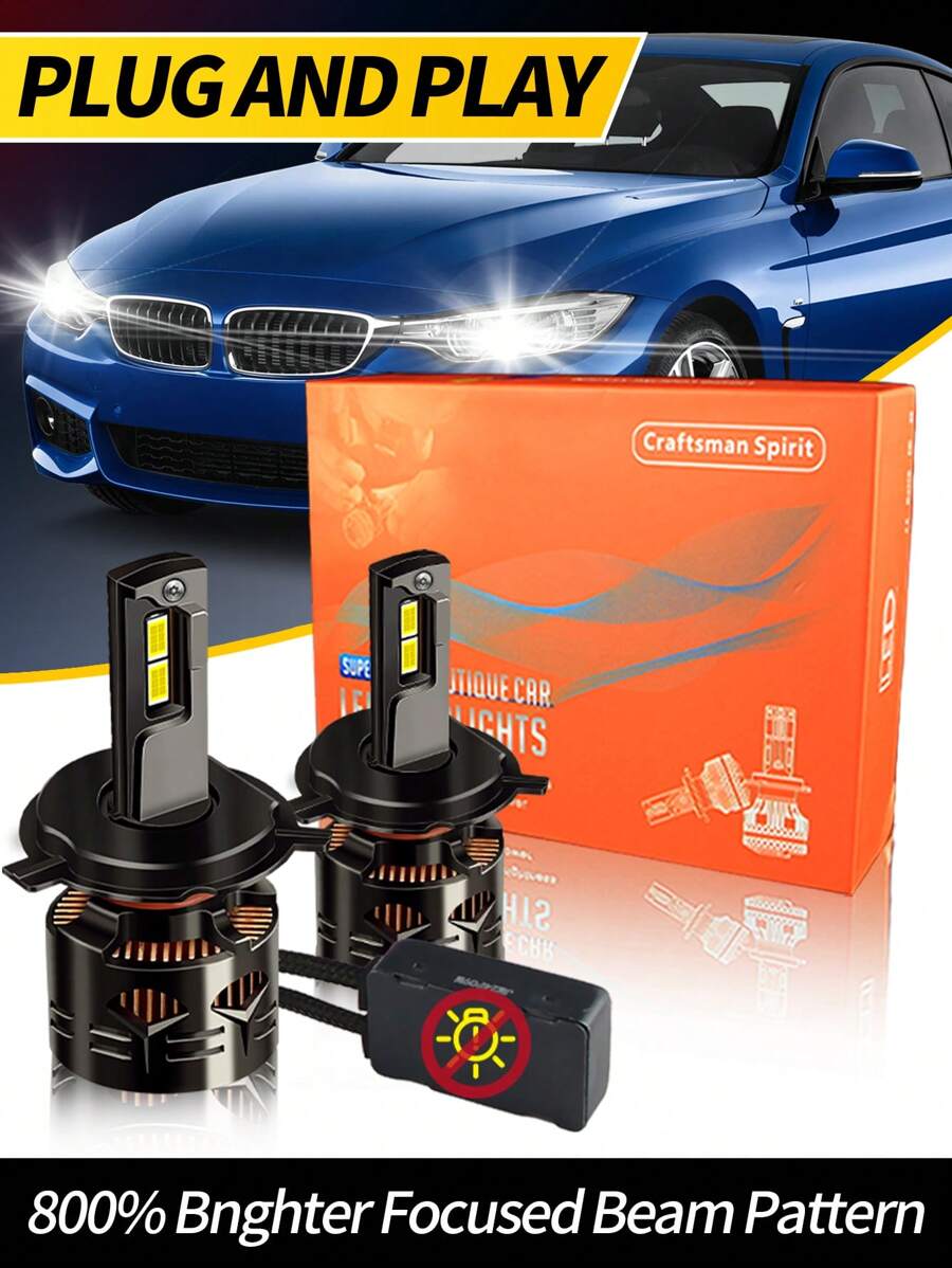 2 bóng đèn ô tô H1 H4 H7 LED H11 9005 HB3 9006 HB4 9012 bóng đèn LED trắng nâng cấp lắp đặt nhanh Bộ đèn sương mù Turbo cho ô tô Nâng cao khả năng lái xe ban đêm của bạn