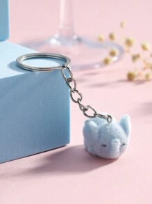 Chaveiro Fofo de Elefante Azul 3D Aveludado, Lindo Casal de Animais Ornamentais de Desenho Animado Pingente para Bolsa/Telefone/Chave, Acessórios de Carro Presentes de Festa, Cordões de Identificação Escolares com Suporte, Encantos de Acessórios de Bolsa de Carro - Multicolorido - Visão 12