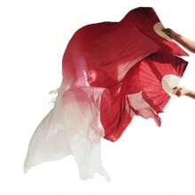 1 件 150 厘米/59 英寸长肚皮舞仿丝面纱扇子，人造丝竹长扇面纱，手工制作肚皮舞舞蹈丝绸扇子，舞蹈表演（右手）万圣节最佳礼物 - 彩色 - 查看 14