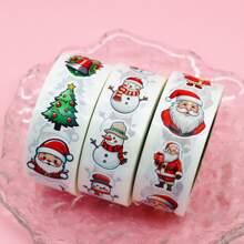 1500 unidades de pegatinas de decoración navideña, diseños de Papá Noel, muñeco de nieve y garabatos a mano, pegatinas para cajas de regalo, sobres, y tarjetas de felicitación