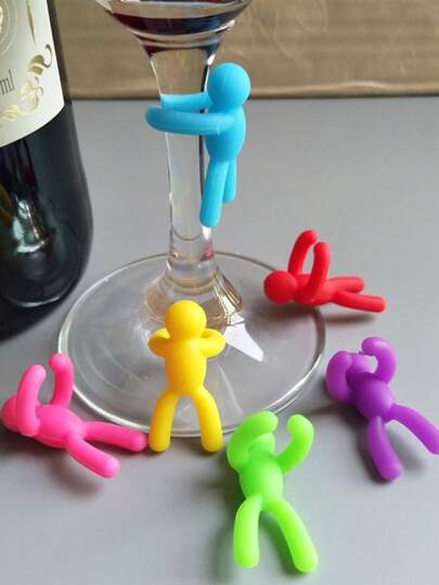 18 pezzi/12 pezzi/6 pezzi contrassegni per bicchieri da vino per bambole, contrassegni colorati per bevande, stemmi in silicone per bicchieri da vino, stemmi, contrassegni e tag per tazze, identificatori riutilizzabili per bicchieri da vino, flute da champagne, cocktail e martini (colori casuali), per uso all'aperto e in campeggio