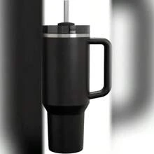 Stanle H2.0 Tumbler With Handle & Straw 40 Oz | Twist On 3-Way Lid | Cupholder Compatible For Travel | Insulated Stainless Steel Cup | Black 2.0 - 黑色 - 查看 1