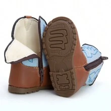 Baby Texan Booties Cheap Soft Comfortable Children's Shoes + 01 Pair Of Cotton Socks Ubuntu Baby Promotion - 淺藍色 - 查看 5