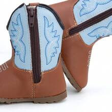 Baby Texan Booties Cheap Soft Comfortable Children's Shoes + 01 Pair Of Cotton Socks Ubuntu Baby Promotion - 淺藍色 - 查看 6