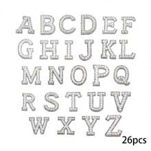 1 pièce 26 pièces autocollant en tissu avec alphabet de perles avec dos adhésif, livraison aléatoire, autocollant de décoration DIY avec perle, autocollant en tissu de lettre