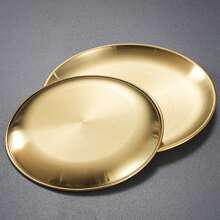 Stainless Steel Serving Platter, Available In Multiple Sizes, Can Be Used As Grill Tray, Vegetable Dish, Or Fruit Plate, Suitable For Home Daily Use, Parties, Buffets, And Restaurants