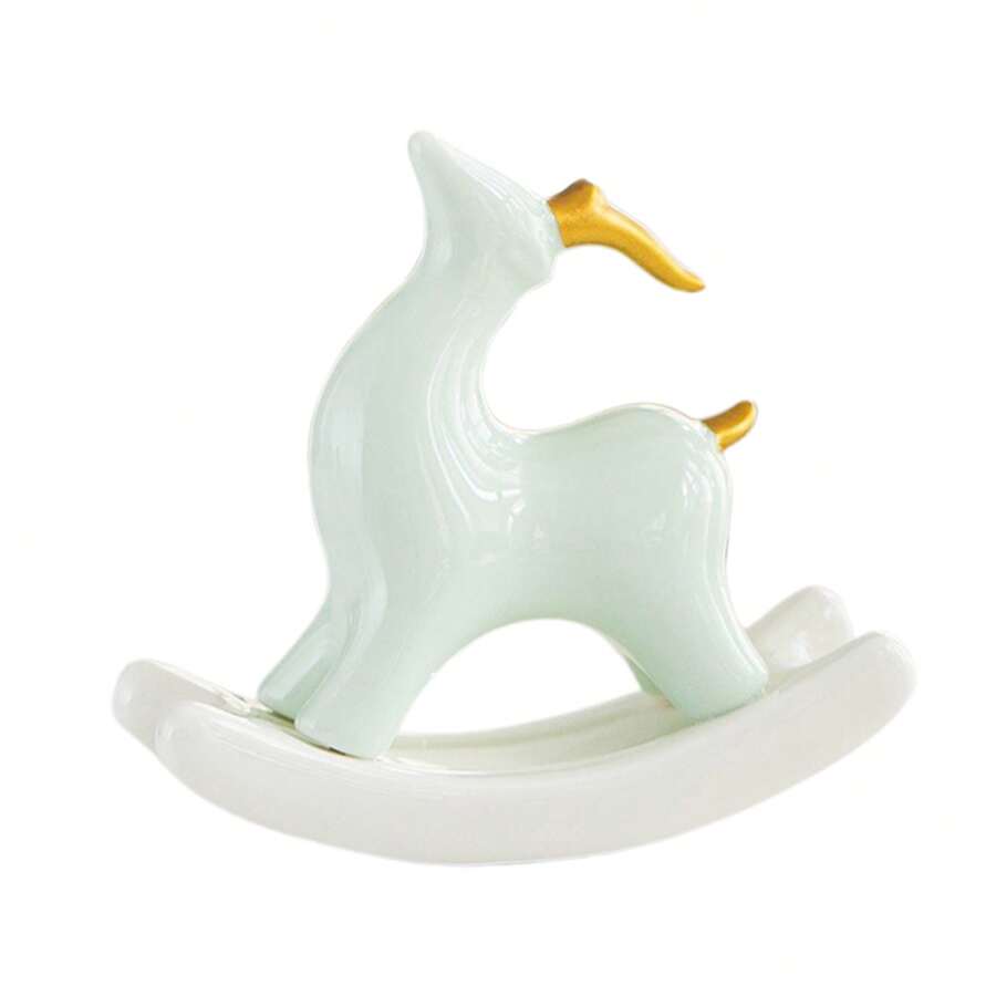 Christmas Deer Decor, Cute Ceramic Swing Reindeer Desk Ornament Home Decor Party Favor