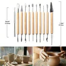 36pcs Ceramic Art Tools Set, Includes Dotting Pen, Soft Clay, Sculpting Knife, Clay Texture Stamps
