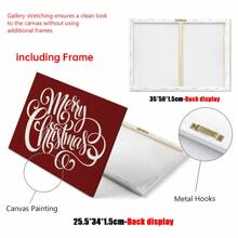 1PC Merry Printable Wall Art, Merry Print, Wall Art, Gallery Wall, Holiday Wall Sign, Typographic Poster , Wall Canvas Decoration, Ideal Gifts For Hallway Bedrooms And Living Rooms Home Decor Christmas Decorations Room Decor Christmas