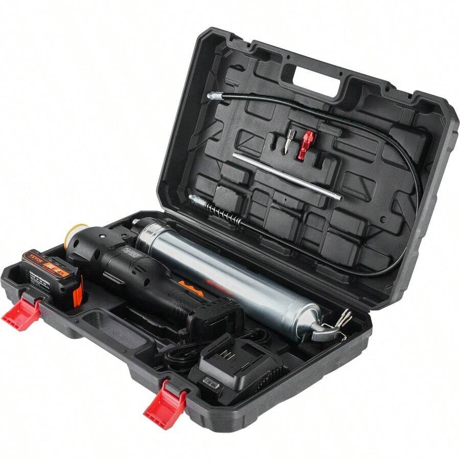 VEVOR Cordless Grease Gun, 20-Volt, 10,000 PSI, 39" Long Hose, Electric Grease Gun Kit Professional High Pressure Battery Powered Grease Gun With