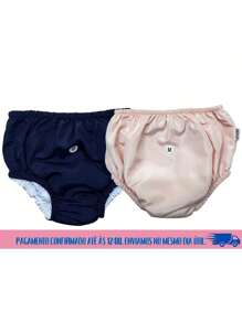 Diaper For Pool/Beach - Waterproof - Reusable Cloth - Printed Outer Part - Used For Swimming - 藍色 - 查看 2