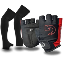 Maguito Sports Kit Sun Protection + Super Comfortable Half Finger Gel Glove For Bicycle - Black - View 1