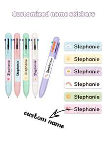 Custom Name Sticker, Cartoon Fresh And Simple Cute Waterproof Modern School Supplies Label, Back To School, School Supplies, Paper Name, Category Sticker, Number Category Gifts Birthday Graduation
