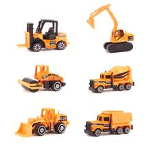 6pcs/ 11 In 1 Mini Die-Cast Engineering Trucks Construction Vehicles Excavator Bulldozer Mixer Car Model Children Toys Holiday Gift For Kids,Back To School