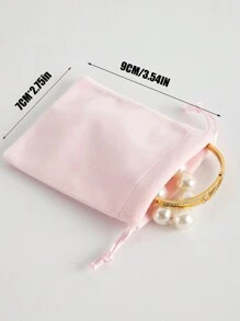 30pcs Pink Velvet Drawstring Bags, Jewelry Gift Packaging Pouches Back To School - Multicolor - View 8