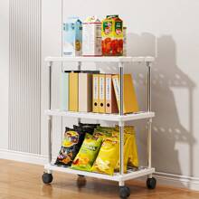 1 件加厚浴室收纳架，多层收纳架，方形 2/3/4 层收纳架，适用于厨房、客厅、卧室、浴室，带轮子 - 白色 - 查看 6