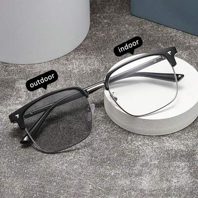 Retro Eyebrow Frame Photochromic Glasses Metal Decoration Handsome Eyewear Daily Commuting Casual For Women Eyeglasss Fashion Glasses For Women Shades For Ladies Eyeglasses Fall Winter Outfits Beach Accessories Vintage Y2k Basics Business Casual Gifts For Summer Beach Vacation,Outdoor,Travel