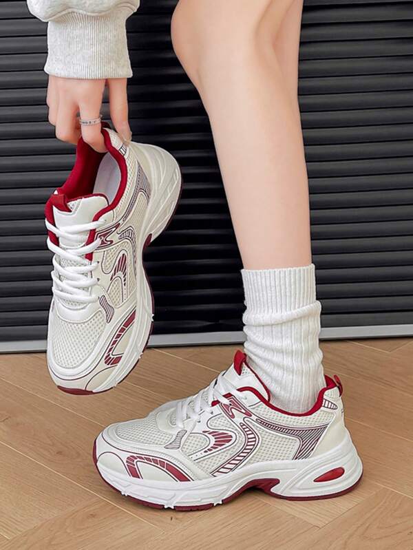 Novos tênis femininos de plataforma com sola grossa da moda, tênis esportivos casuais da moda, sola macia, leves, confortáveis, planos, versáteis, sapatos casuais femininos