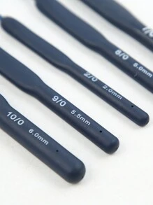 蓝色硅胶手柄钩针/DIY 手工针织工具钩针，蓝色软柄钩，尺寸 2.0/2.5/3.0/3.5/4.0/4.5/5.0/5.5/6.0 - 藏蓝色 - 查看 3