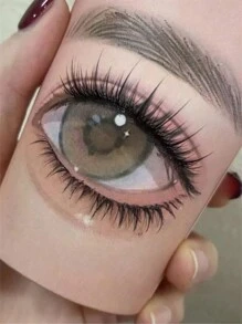 10pcs Tinted Naturalistic Mixed-Asian Curly One-Piece False Eyelashes - Fluffy Lashes - View 3