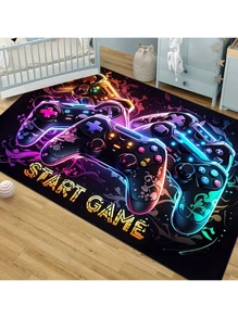 1 pièce Tapis de sol de zone de manette de jeu pour la chambre des garçons et les joueurs, tapis en polyester antidérapant et lavable en machine, tapis de sol de salle de jeux intérieure avec rembourrage en mousse, tapis à bas poils pour le salon, le bureau et la cuisine