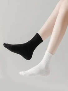 5 Pairs/10 Pairs/20 Pairs Men's Casual Crew Socks, White Socks, Winter Socks, Black Socks, Deodorizing, Athletic, Breathable, Sweat Absorbing, Fall