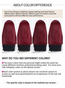 16 Inch Red Wig With Bangs,Straight Wigs For Women,Long Straight Heat Resistant Synthetic Wig For Fashion Women Goth Y2K Style