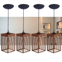 Kit 2 Modern Wooden Pendant Lights Brown Color Oriental Model - 2TQP - 鏽棕色 - 查看 2