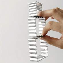 1/3 件方形不锈钢饼干模具，波浪纹饼干切刀，厨房烘焙用具，饼干模具，烘焙用品万圣节圣诞派对礼品 - 銀色 - 查看 2