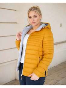 Piumino da donna taglie forti Cappotto ripiegabile con cappuccio imbottito leggero trapuntato