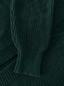 Plus Size Solid Color Casual Cardigan Sweater, Minimalist Style For Everyday Wear - Dark Green - View 5