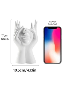 1 pièce Vase en céramique blanc, forme de buste féminin à mi-corps, style boho minimaliste, vase décoratif moderne nordique pour fleurs, décoration de maison, salon, bureau, meilleur cadeau