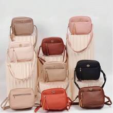 Women's Crossbody Shoulder Bag Random Model Shipping 2 Compartments Camera Bag - Coffee Brown - View 5