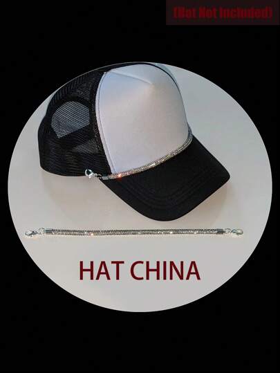1pc Fashionable Crystal Rhinestone Hat Chain, Shiny Hat Chain Accessories For Women Bag, Pants, Versatile Fashion Accessory