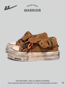 1 Pair Women's Casual Front Lace-Up Sneakers, Niche Versatile Retro Lightweight Comfortable Non-Slip Low-Top Casual Height Increase Shoes