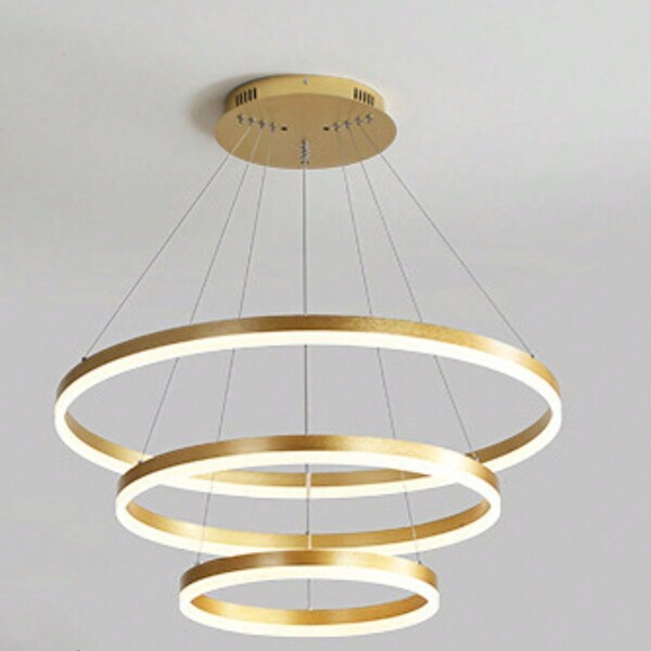 Lámpara de techo minimalista moderna de 220V/LED, diseño de aro redondo nórdico de lujo para sala de estar, comedor, dormitorio, bar, en dorado/negro/blanco