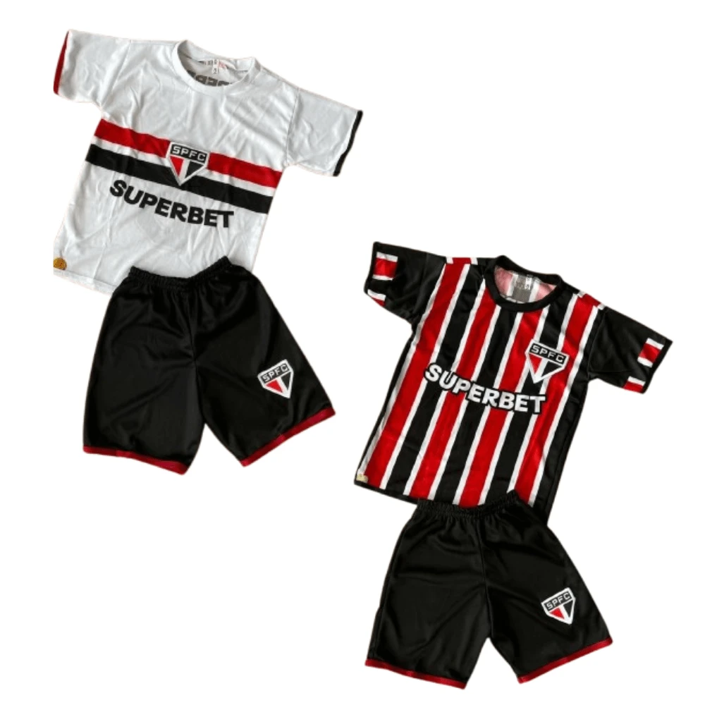 2 Conjunto Esportivo Infantil Kit 4 Peças Uniforme Time De Futebol ...