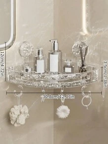 1 pièce Étagère d'angle de salle de bain avec crochet, porte-serviettes mural, étagères de douche gain de place sans perçage, organisateur de rangement de salle de bain, décoration de salle de bain, organisateur de salle de bain, décoration d'automne, rentrée des classes
