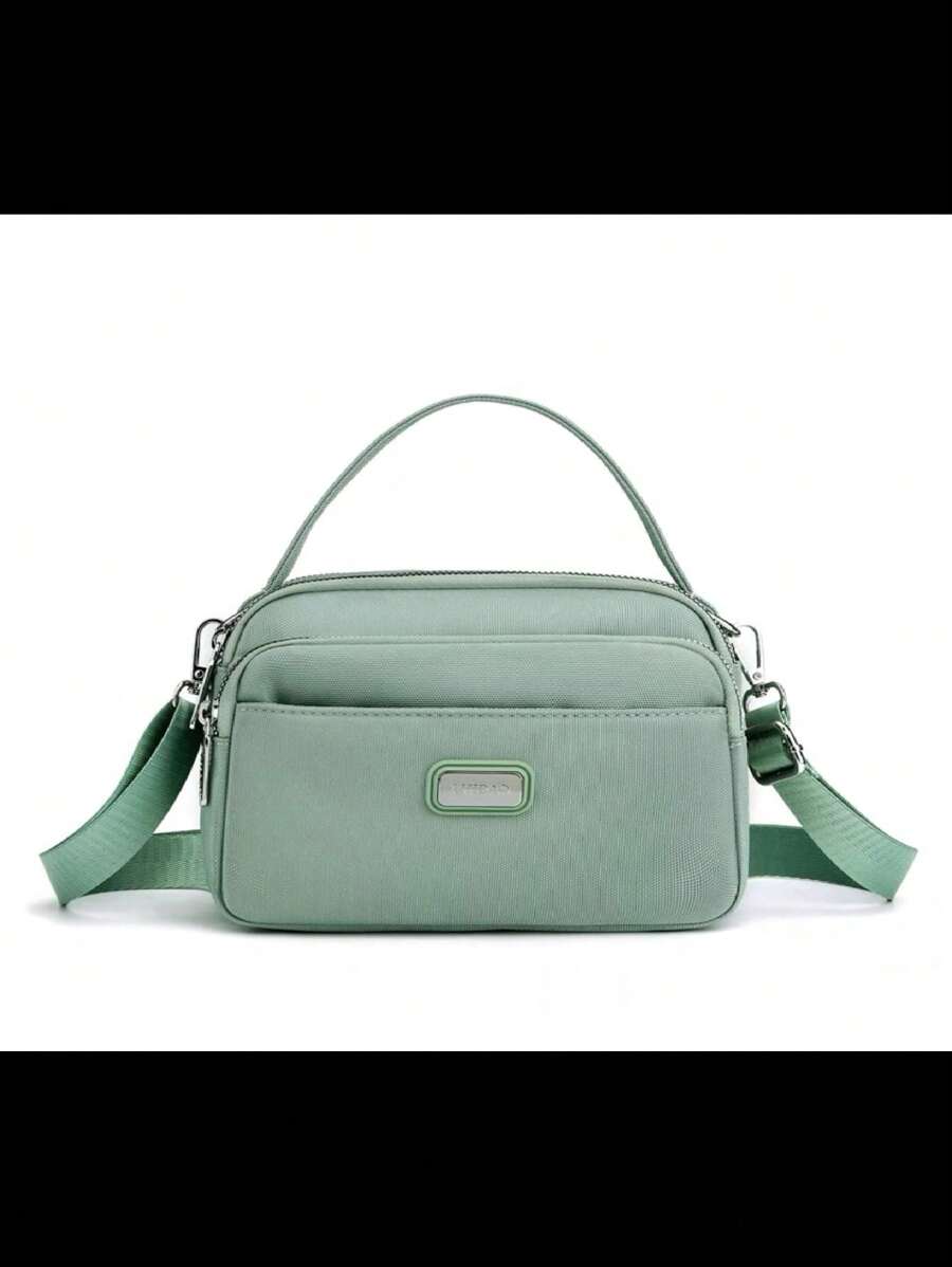 Women's Large Capacity Multi-Compartment Waterproof Nylon Shoulder Bag - màu xanh lá - Xem 1