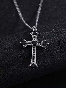 CVNANA 1個時尚鑲嵌吊墜項鍊,男女適用,是酷炫朋友的完美裝飾性通用珠寶 - 金色 - 查看 7