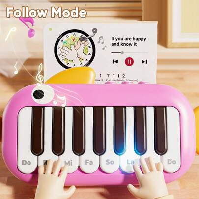 袖珍钢琴音乐早教玩具，多功能电子键盘，男孩女孩益智玩具，音乐玩具（不含电池）