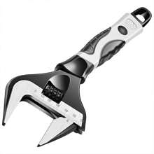 Large Opening Wrench, Universal Wrench, Adjustable Wrench, Steel Machinery Workshop, Manual Maintenance Tool, Car Bicycle Wrench, Tools For Men - Black - View 5