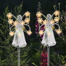 Garden Angel Solar Light,2 Pack Outdoor Angel Garden Stake Lights With 9 LEDs,Gifts For Mom Grandma Women Wife Aunt Daughter Sister - Multicolor - View 3