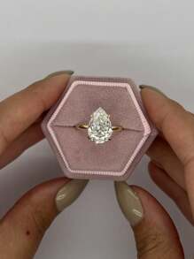 1 Stück 925 Sterling Silber Brillant 1/2/5 Karat Tropfenschliff Ring Verlobungsring Ehering für Frauen Versprechen Ring Ewigkeitsring Schmuckgeschenk