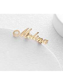 Personalized Customize Names Stainless Steel Brooch Pin Custom Logo Gold Name Badges Products For Women Jewelry Wedding Gift