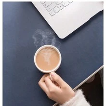 大号桌垫，PU 皮革双面，防滑防水桌垫，办公室和家庭用鼠标垫，适用于办公桌、电脑桌、键盘和鼠标 - 棗紅+黑色 - 查看 5