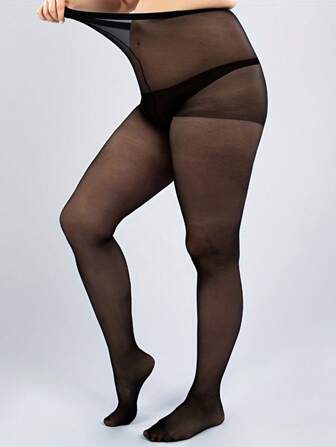 1 双女士薄连裤袜，轻质黑色紧身裤，春夏季，柔软透气，简约百搭