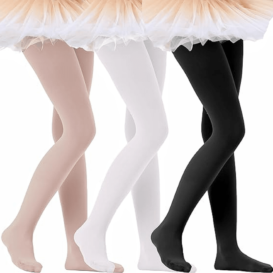 3 Pairs Baby Girls Dance Tights Toddler Stirrup Ballet Tights Stockings,Ballet Tights For Girls And Toddlers , Kids School Dress Tights
